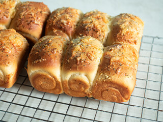 Wall Mural - homemade garlic and cheese bread roll