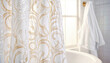 Close-Up White Fabric with Decorative Curtain