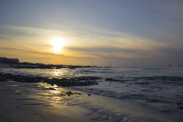 Sticker - This is the sunset view of Gwakji Beach in Jeju Island.