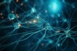 Close-up neurons signal transmission. Generative AI