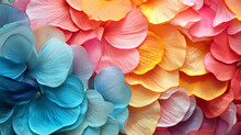 Colorful Petals Of Hydrangea Flowers As A Background