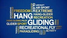 Hang Gliding Animated Word Cloud;text Design Animation Tag Kinetic Typography Seamless Loop.