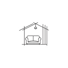 Wall Mural - minimal house construction icon logo design vector