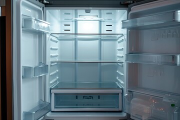 Modern home s empty refrigerator open