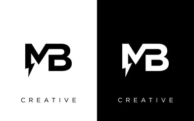 Poster - MB Initial logo concept with electric template vector