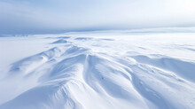 Snow-covered Field. Aerial View Winter Landscape. White Texture