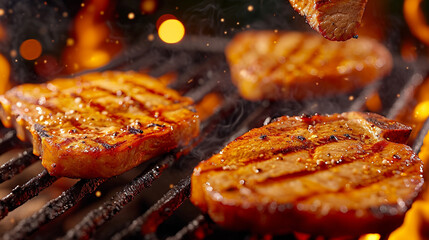 Canvas Print - steak on the grill