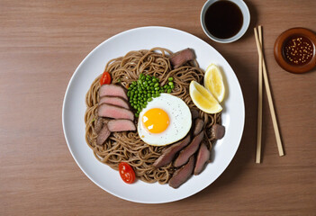 Wall Mural - Beef and Soba Noodles