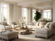 © tanjidvect - An elegant living room with beige sofas and chair