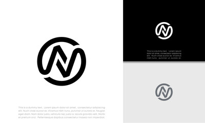 Initials N logo design. Initial Letter Logo. Innovative high tech logo template.	
