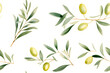Seamless olive bunch fabric pattern.