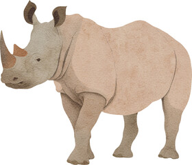 Aufkleber - Rhinoceros illustration created with Generative AI technology