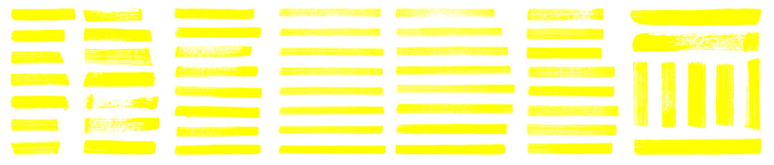 Wall Mural - straight marker line vector strokes. yellow hand drawn stripes.text highlighter pen, marker, brush, 