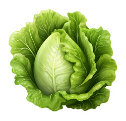 Wall Mural - lettuce, cabbage, vegetable, food, illustration, vector, dicut, PNG file, isolated background.
