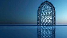 Islamic Design Greeting Card Background Islamic Window And Reflect 