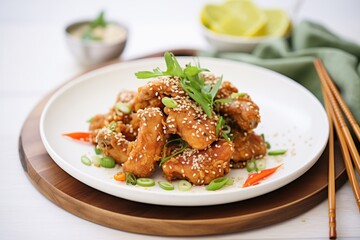 Wall Mural - asian-style fried chicken with sesame seeds