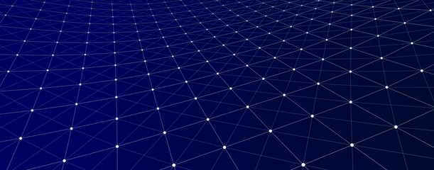 Fototapete - Vector perspective grid. Abstract gradient wave of lines. Big data. Digital background. Futuristic vector illustration.