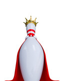 Fototapeta Do przedpokoju - Bowling pin with royal crown. 3D illustration
