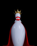 Fototapeta  - Bowling pin with royal crown. 3D illustration