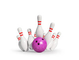 Fototapeta  - bowling. 3d illustration