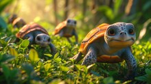  Animated Adventure With Amazonian Turtles, Known For Their Unique Shell Patterns, As They Embark On A Slow-paced But Heartwarming Journey Through The Rainforest. 