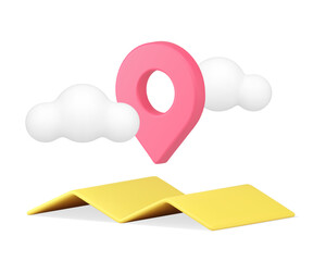 Wall Mural - gps gprs digital map navigation location global positioning system 3d icon realistic vector