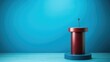 © vectorwin - microphone stand podium background illustration spotlight speech, presenter event, conference lecture microphone stand podium background