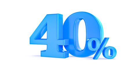 Sticker - 40 percent 3d rendering blue metal discount