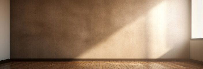 Poster - empty modern interior design and wooden floor