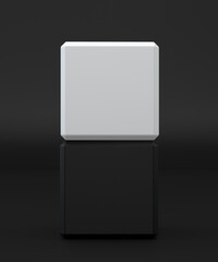 Wall Mural - white and black box. isolated on black background. mock up template ready for your design.