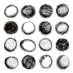 Poster - Set of hand drawn doodle ellipses