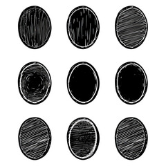 Poster - Set of hand drawn doodle ellipses
