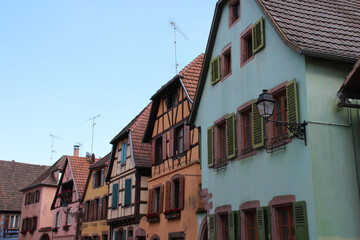 Wall Mural - old houses in ribeauvillé in alsace in france