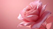 Blank Space With Pink Roses On Pink Background. Showcase For Product, Perfume, Jewelry And Cosmetic Presentation