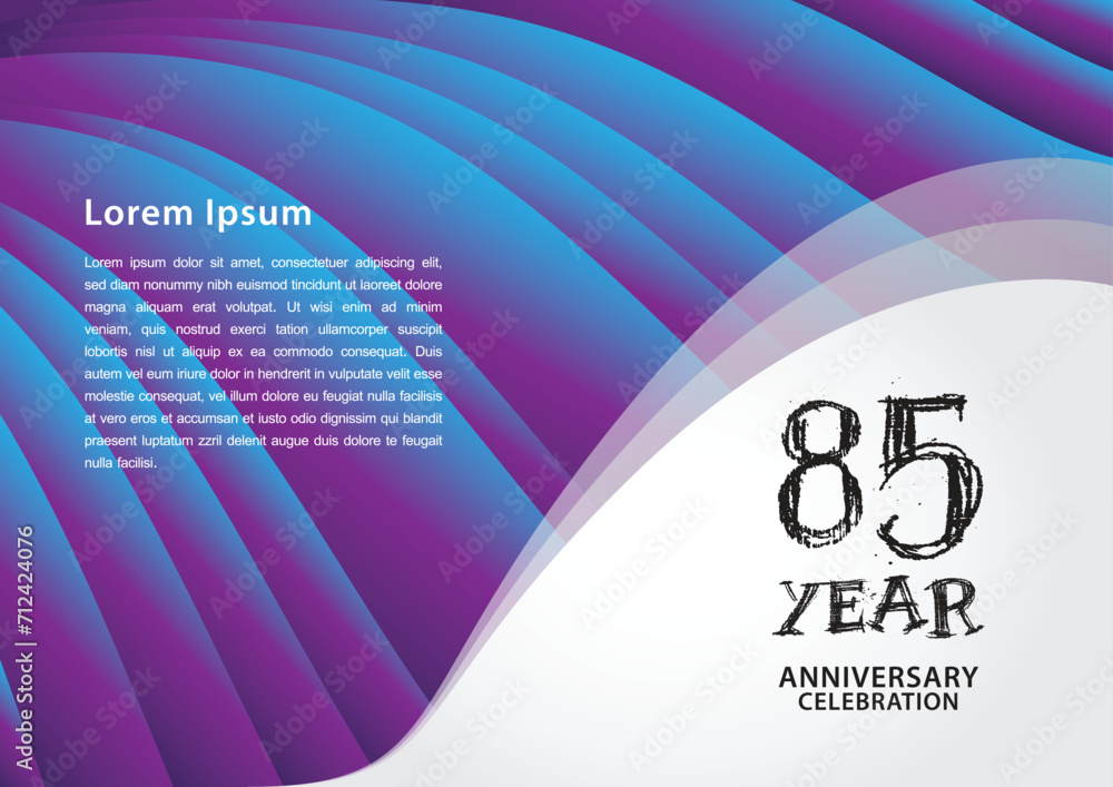 85 year anniversary celebration logotype on purple background for ...