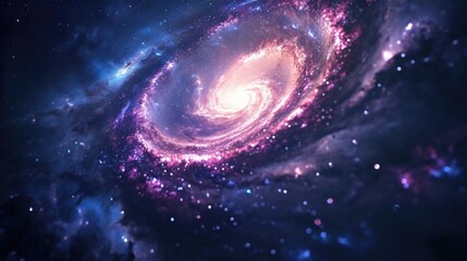 Canvas Print - a captivating image of a spiral galaxy filled with countless stars. perfect for illustrating the bea