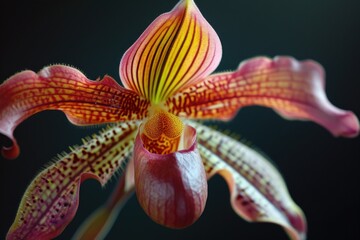 Sticker - A close-up view of a flower on a black background. This image can be used for various purposes