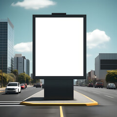 Wall Mural - A White Frame of a Billboard for Displaying Advertisement and Poster Design