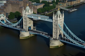 Wall Mural - Tower Bridge in London UK, aerial view