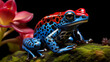 Blue-jeans Frog or Strawberry Poison-dart Frog Close-up , Generate AI