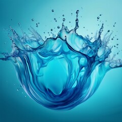 Canvas Print - blue water splash illustration background