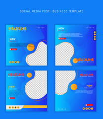 Wall Mural - Social media post template modern design, for business digital marketing online, banner and poster