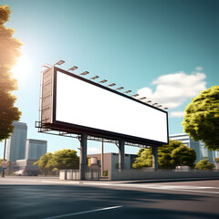 Wall Mural - A White Frame of a Billboard for Displaying Advertisement and Poster Design