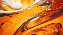 Abstract Liquid Oil Surface Or Splashes And Drops Of Liquid Oil For Science Concept Background.
