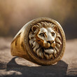 Lion gold ring