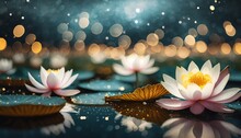 Lotus Or Waterlily Flower With Bokeh Background