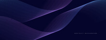 Dark Blue Abstract Background With Glowing Wave Lines. Modern Purple Blue Gradient Flowing Wave Lines. Vector Ilustration
