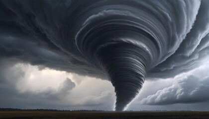 Wall Mural - tornado storm background with dark sky cloud