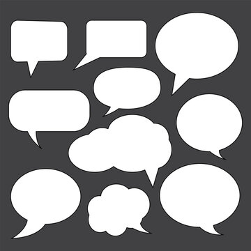 Empty speech bubble set. Ready to apply to your design. Vector illustration.