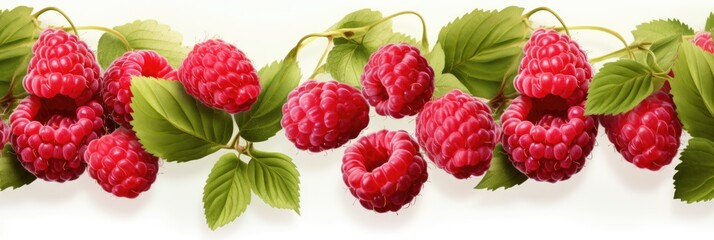 Wall Mural - Raspberry on a white background